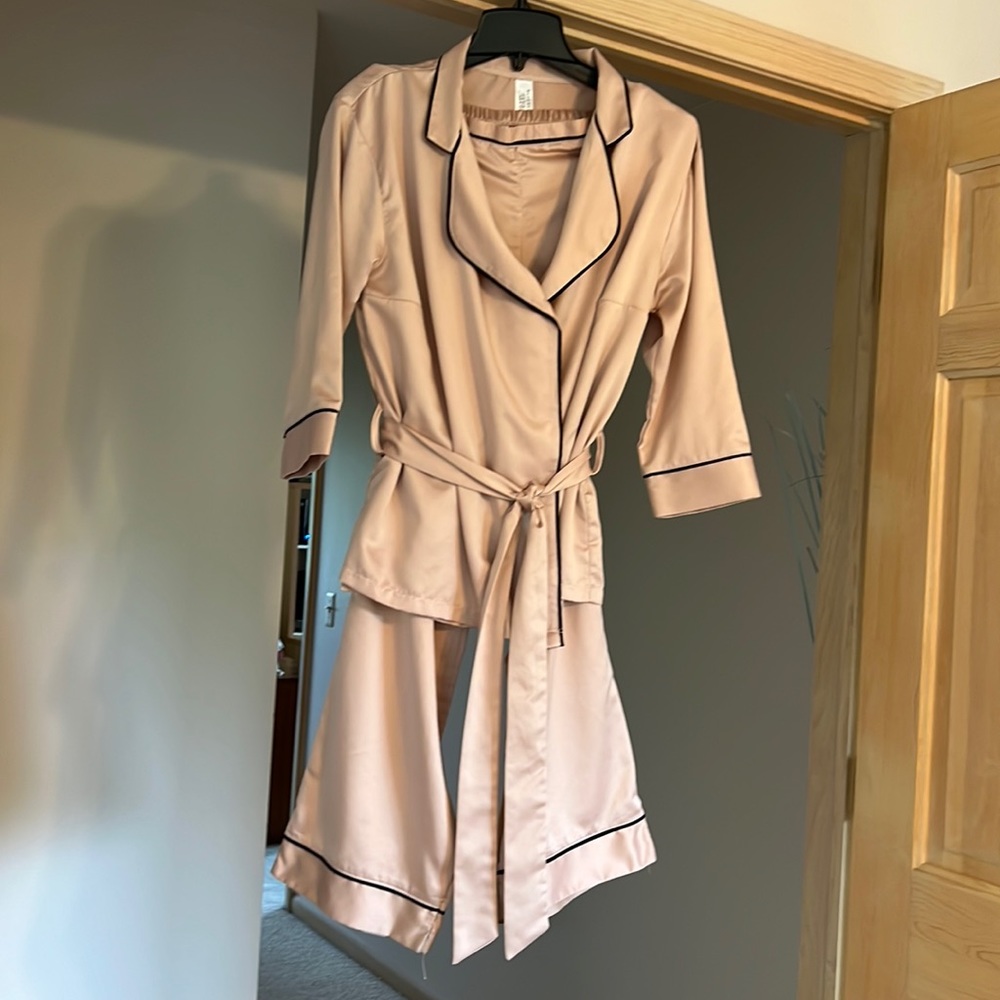 BlueBella dusty, rose silk satin pajamas
